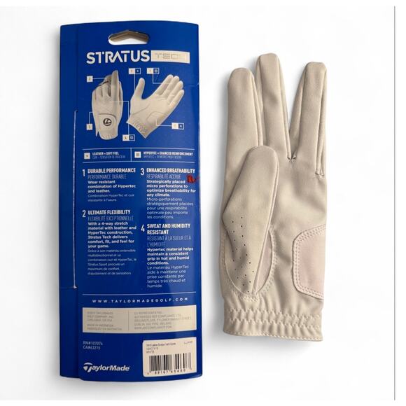 New TaylorMade Ladies Stratus Tech Golf Glove N6407418 White LLH-M - Picture 6 of 9